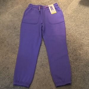 Mondetta Violet Fleece Joggers with Pink Drawstring